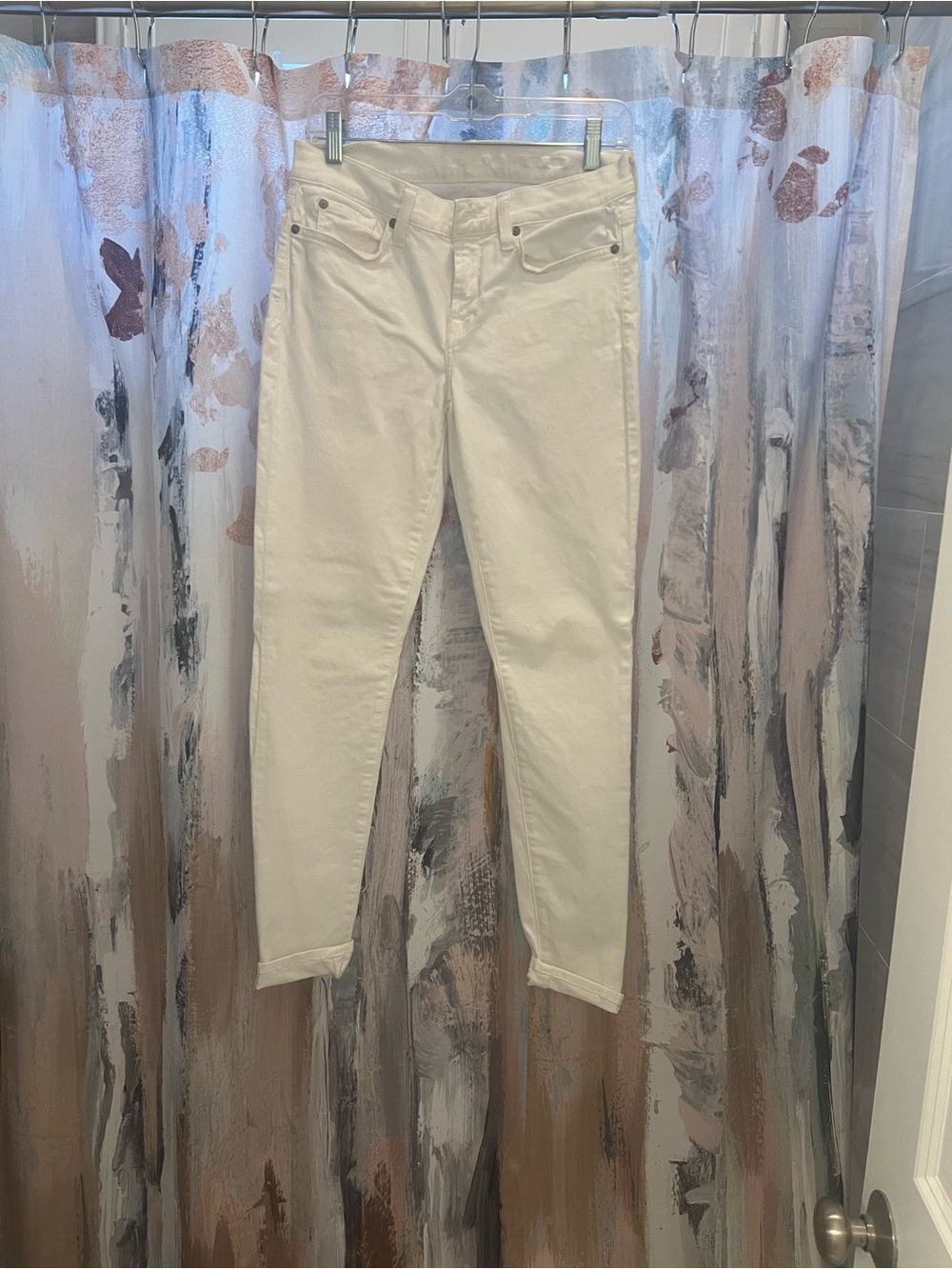 7 For All Mankind White Skinny Jeans